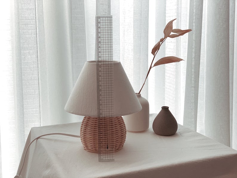 Premium Rattan Lamp with Cotton Shade | simply suel