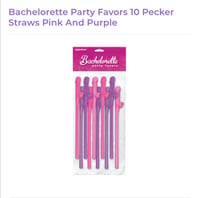 Bachelorette Pink and Purple Dick Straws