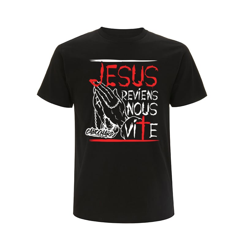 Image of TEE-SHIRT NOIR - JESUS REVIENS NOUS VITE