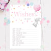 Baby Shower Games - Wishes For Baby Cards Pink Rabbits 
