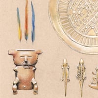 Image 2 of Original Painting - "Museo del Oro 5" - 28x28 cm