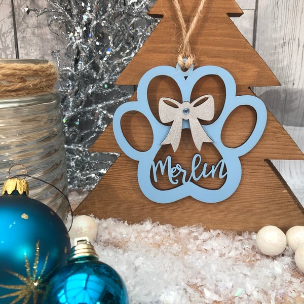 Image of Pawprint Decoration (with bow)