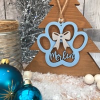Image 1 of Pawprint Decoration (with bow)