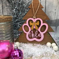 Image 2 of Pawprint Decoration (with bow)
