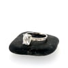 1.6 carat cushion cut white topaz engagement ring and wedding band set
