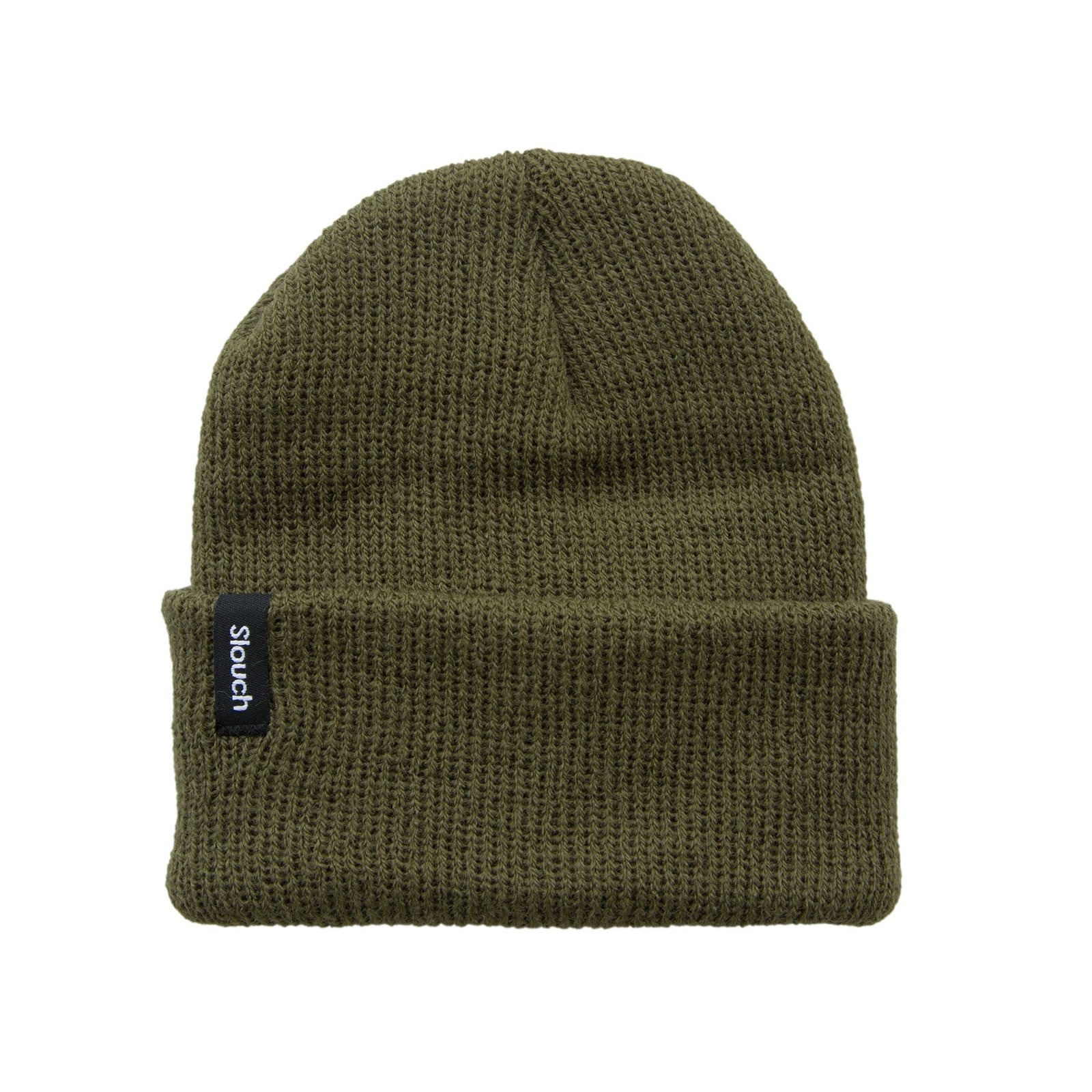 Army Green Knit Cuff Beanie / Slouch Headwear