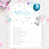 Baby Shower Games - Wishes For Baby Cards Blue Rabbits 