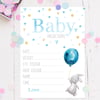 Baby Shower Games - Baby Prediction Cards Blue Rabbits 