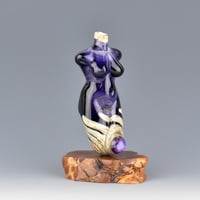 Image 2 of XXL. Ink Blue Goddess - Flamework Glass Sculpture Bead