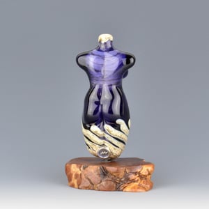 Image of XXL. Ink Blue Goddess - Flamework Glass Sculpture Bead