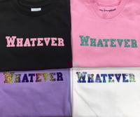Image 3 of WHATEVER TEE - BABY PINK WITH TURQUOISE GLITTER🐬pre order💖