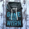 GAME-WORN Super Heavyweight Pullover Hooded Sweatshirt - Charcoal Black/Teal