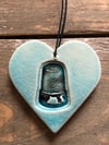 Teal thimble heart