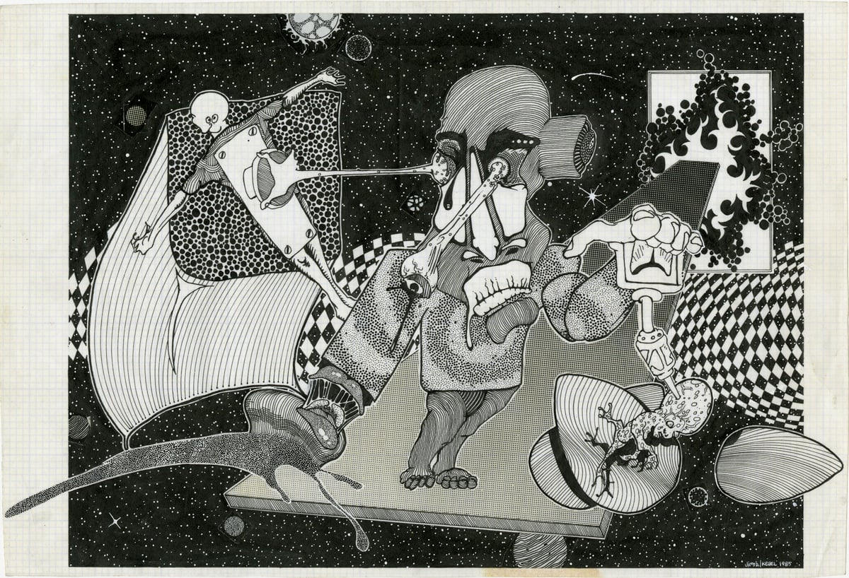 SPACED OUT ink original Jim Blanchard Art