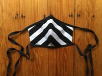 Black and White Stripe Fabric Mask (with adjustable nose wire and filter pock