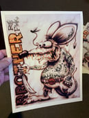 Image 1 of Brother Rat Fink Print - Limited Edition - Printed on Leather Textured Paper