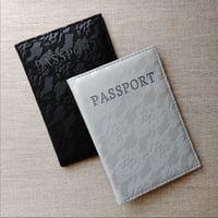 Image 1 of Bride and Groom Lace Passport Covers 