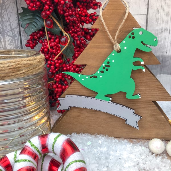 Image of Dinosaur decoration with banner
