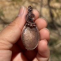 Image 1 of Peach Moonstone with Sunstone Pendant 💘✨