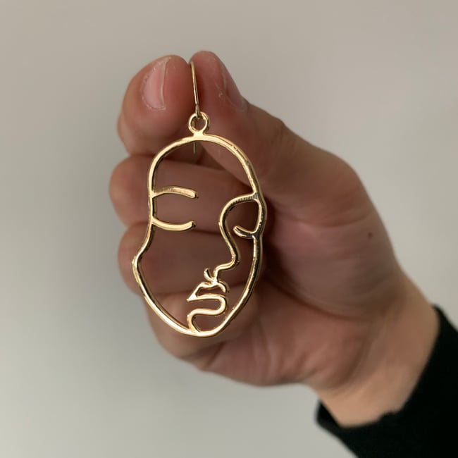 abstract face earrings