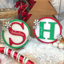 Image 1 of Initial Bauble with snowflakes