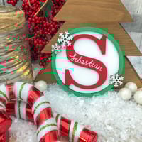 Image 2 of Initial Bauble with snowflakes