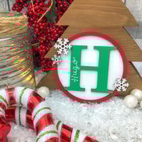 Image 3 of Initial Bauble with snowflakes