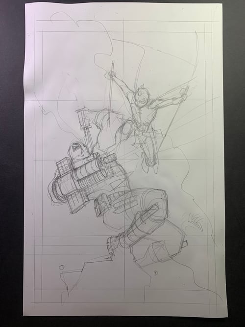 Image of TEEN TITANS #43 original art cover