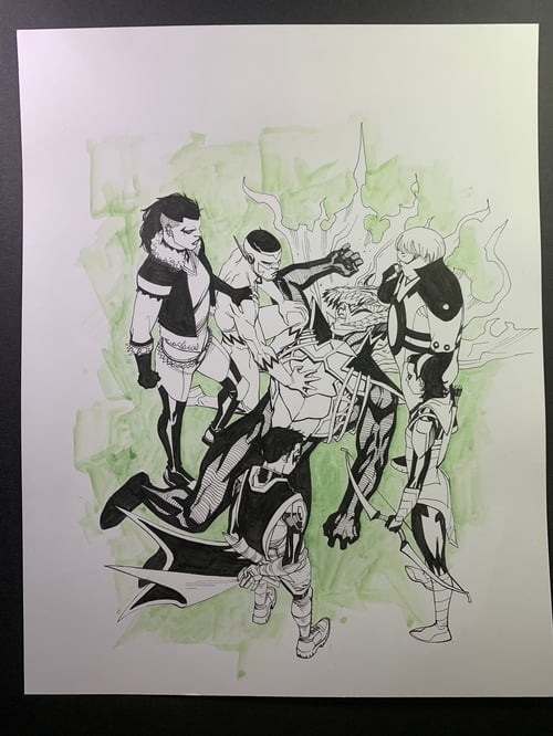 Image of TEEN TITANS #42 COVER original art