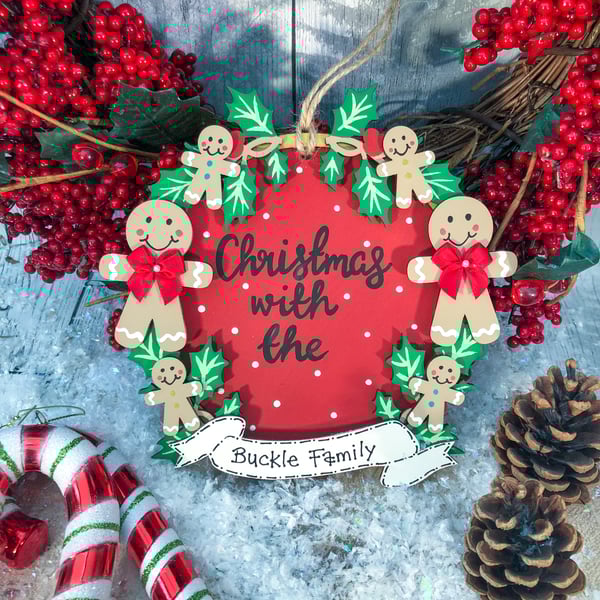 Image of Gingerbread Wreath (round or square)