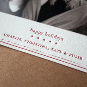 Image of Classic Happy Holidays, set of 50 letterpress holiday cards
