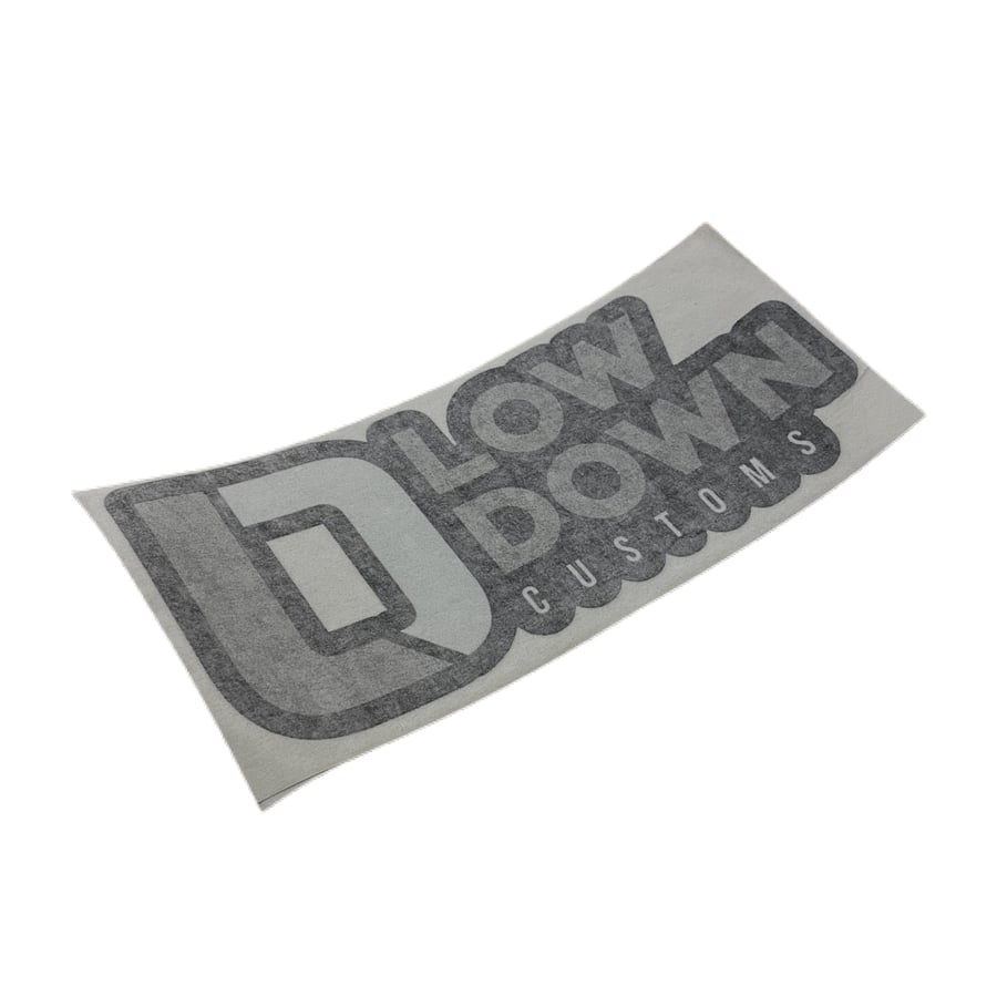 Image of Low Down Customs 9”Transfer Decal Black Grey