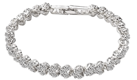 Roman Style White Silver Plated CZ Classic Tennis Bracelet