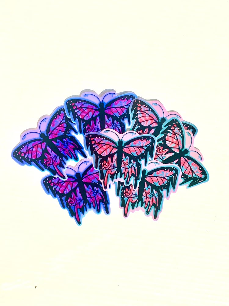 Image of Pink Drip Butterfly Sticker