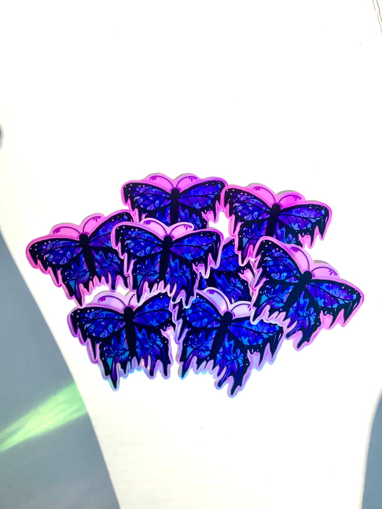 Image of Blue Drip Butterfly Sticker 