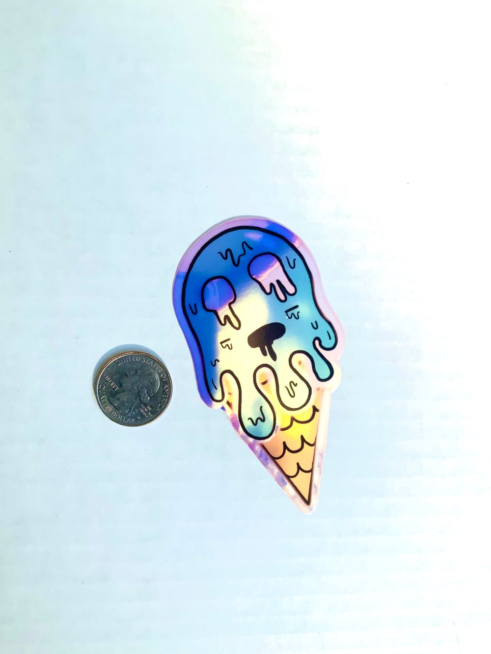Blue Drip Ice Cream Sticker | DomiJay Art