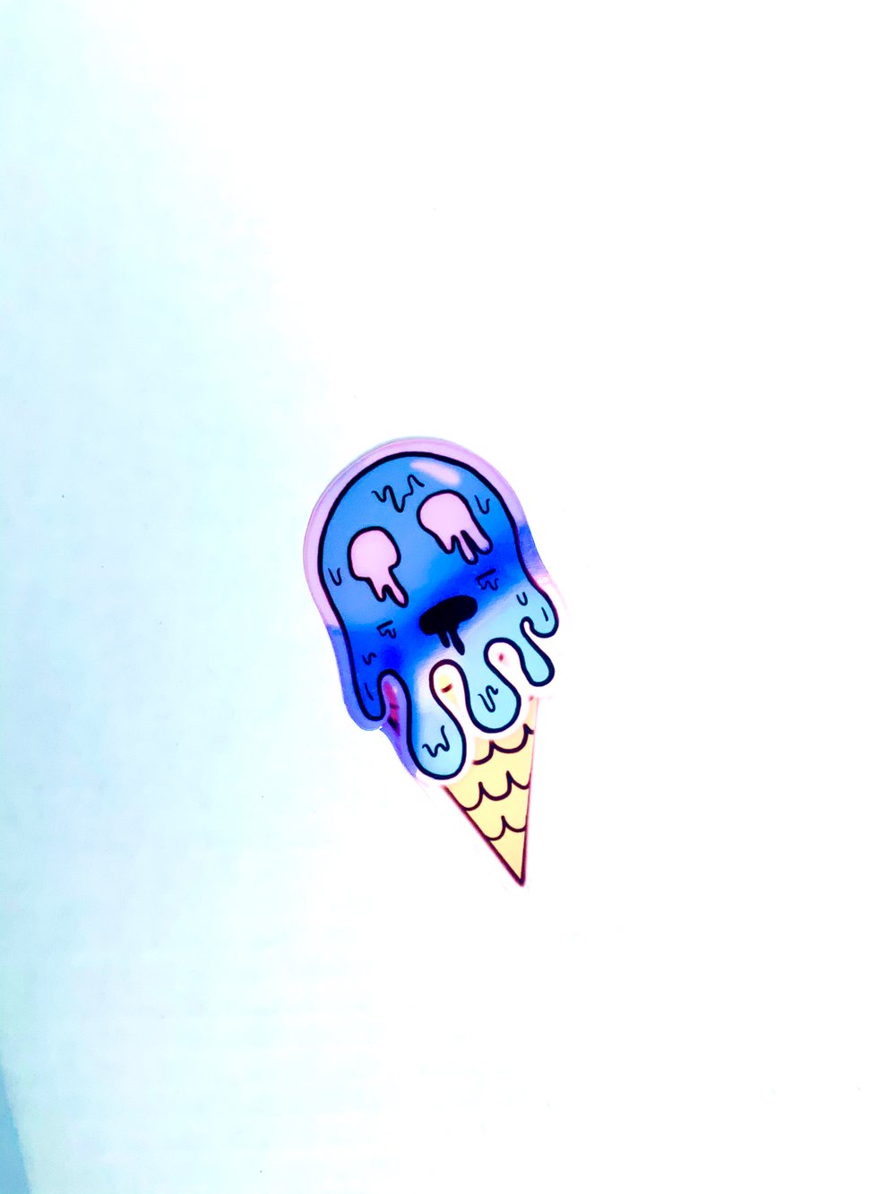 Blue Drip Ice Cream Sticker | DomiJay Art