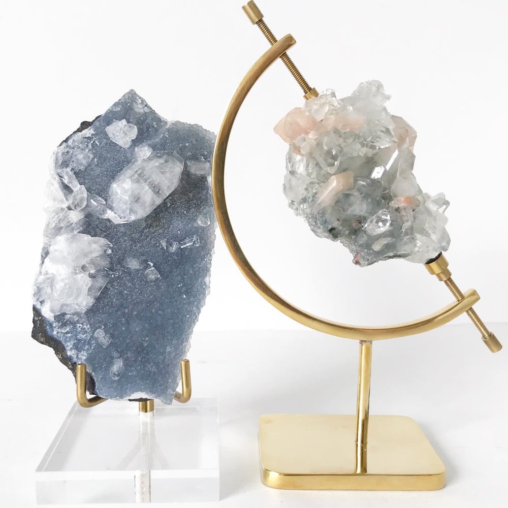 Image of Apophyllite no.50 + Lucite and Brass Stand