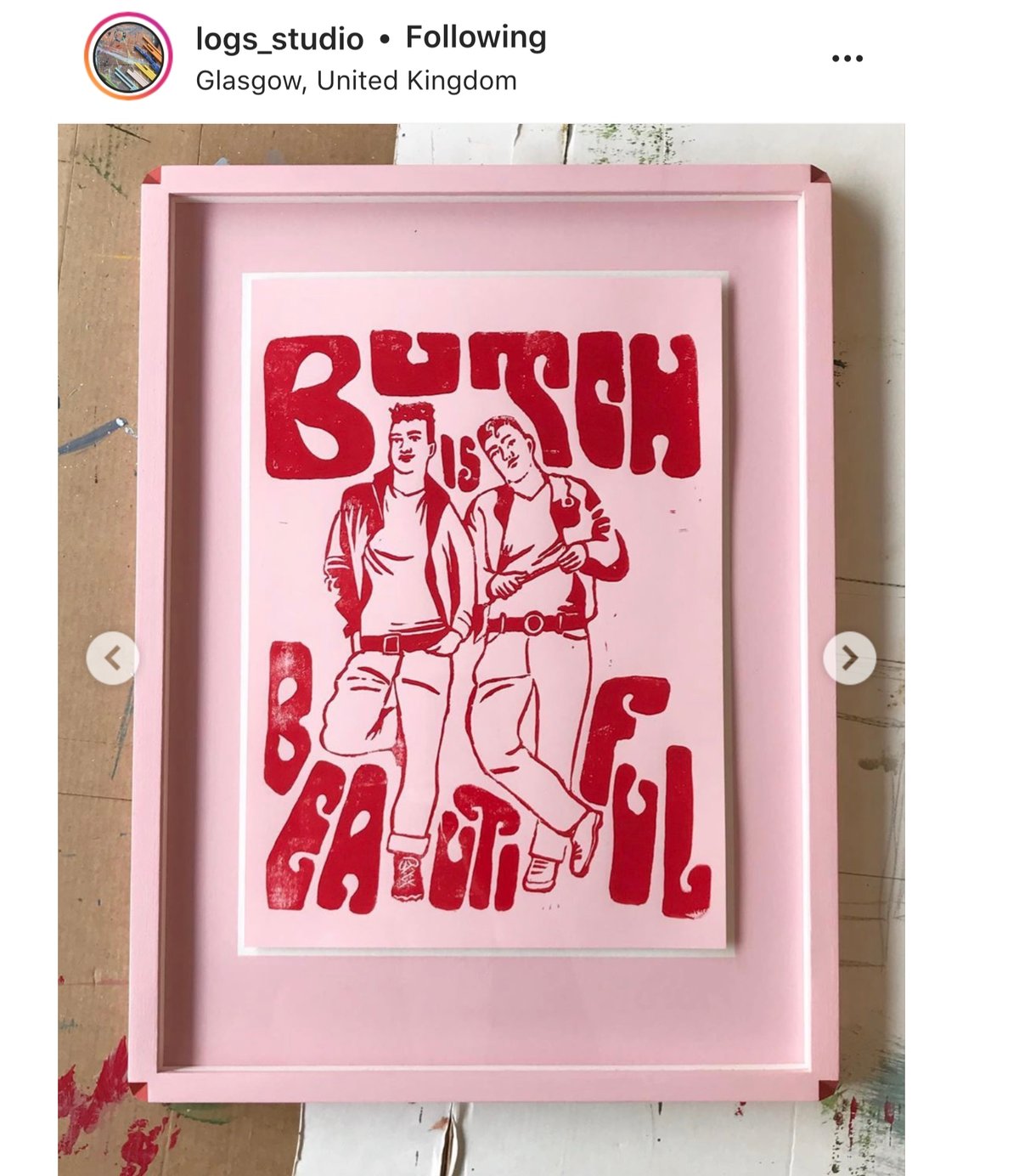 Image of Butch is Beautiful Lino Print