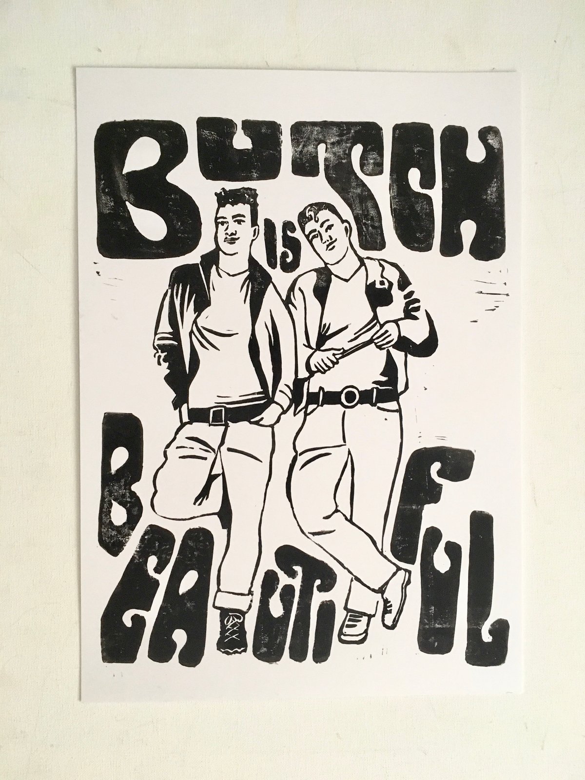 Image of Butch is Beautiful Lino Print
