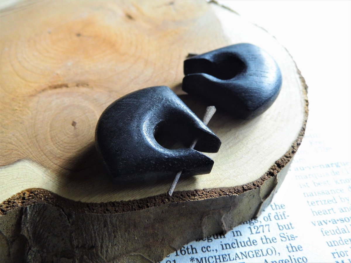 Matt Black Wooden Huggies Hoops