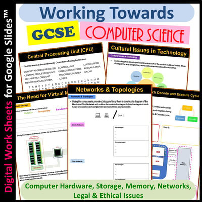 Image of Working Towards GCSE Computer Science Worksheets Digital Technology (Distance Learning)