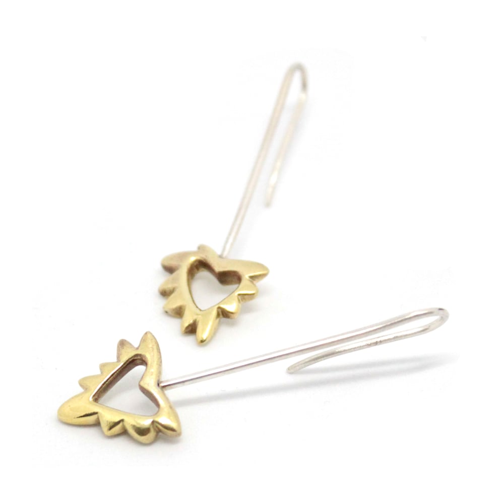 Image of PUFFY HEART EAR RINGS