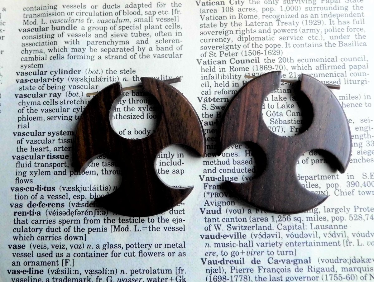 Large Wooden Throwing Star Earrings