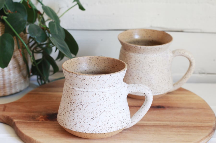 Image of White Speckled Modern Mug