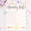 Baby Shower Games - Who Knows Mummy Best Game Cards Pink Moon 