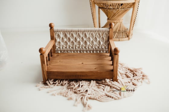 Image of « whisky knotted bench 5 mm beige macrame - pre order »