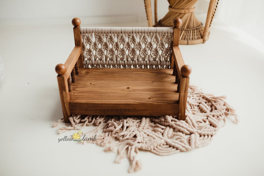 Image of « whisky knotted bench 5 mm beige macrame - pre order »