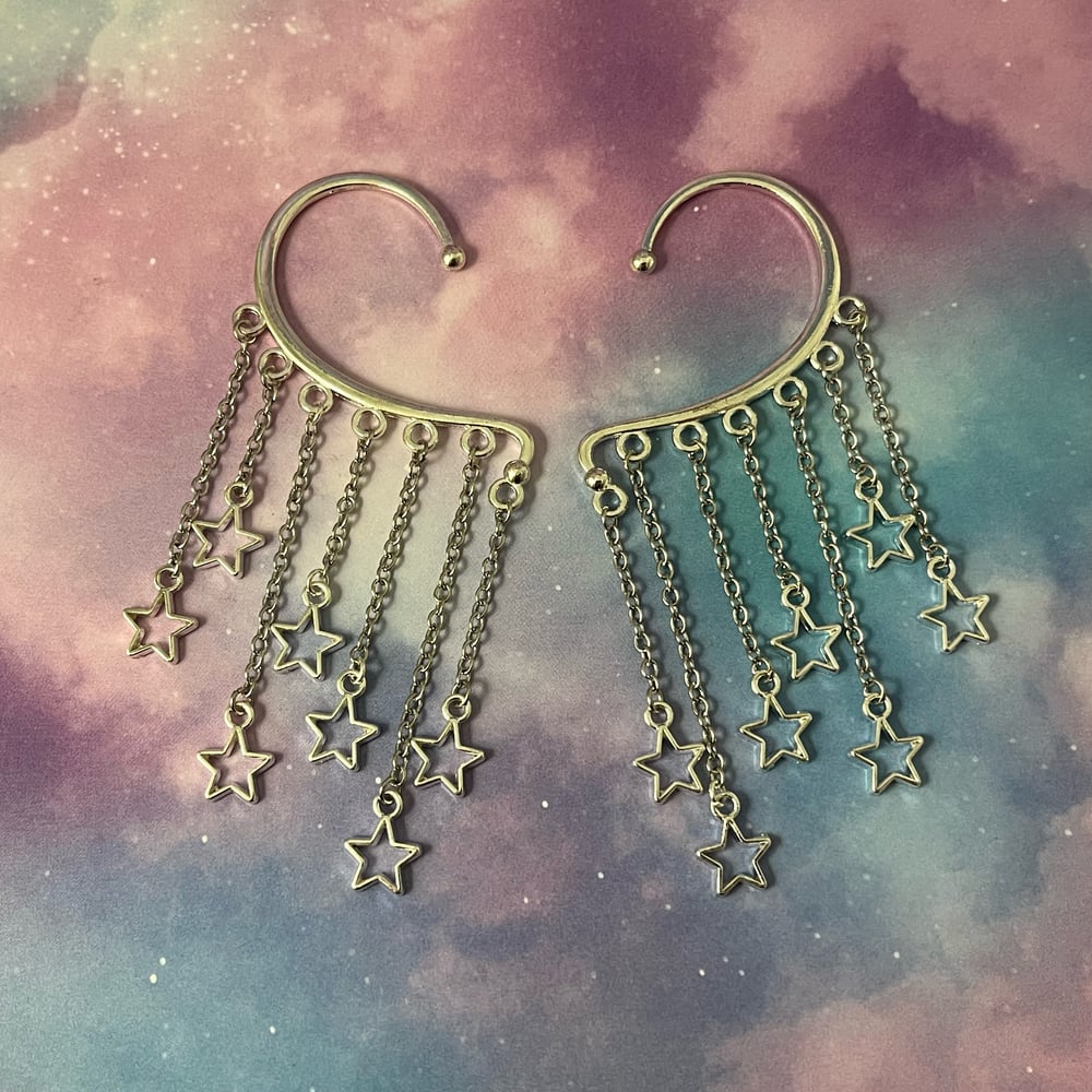Image of Starry Silver Ear Cuffs