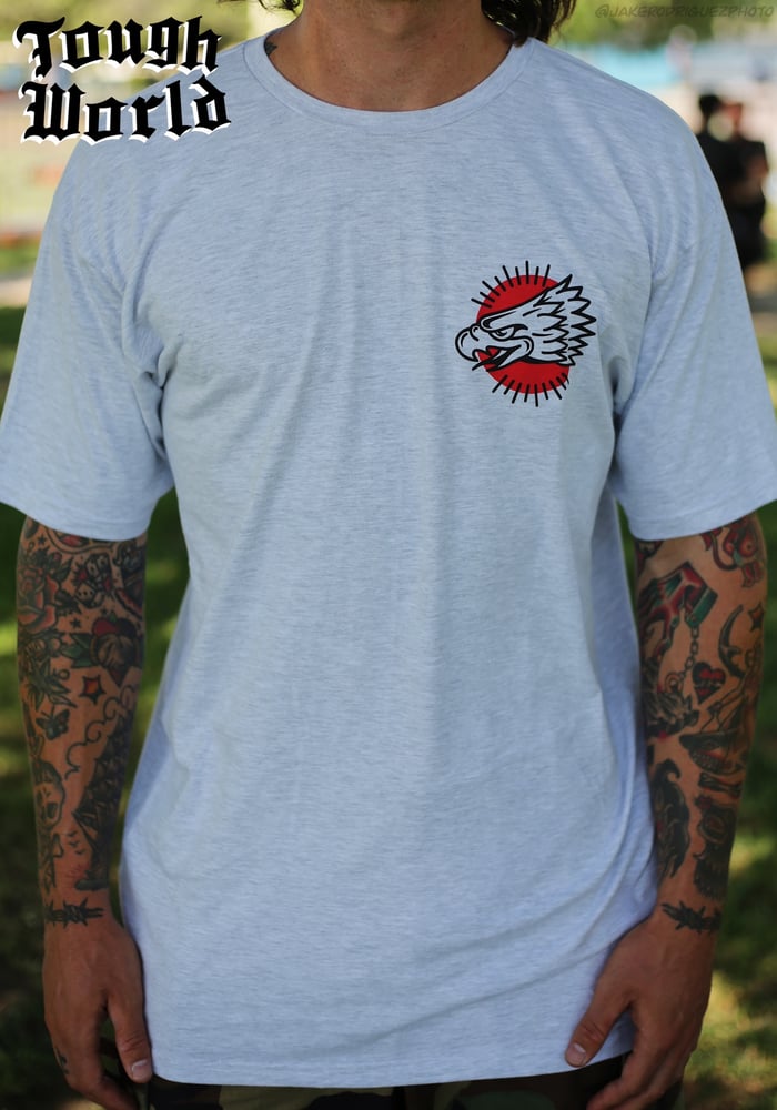 Image of Tough World Eagle Tee, Ash Grey